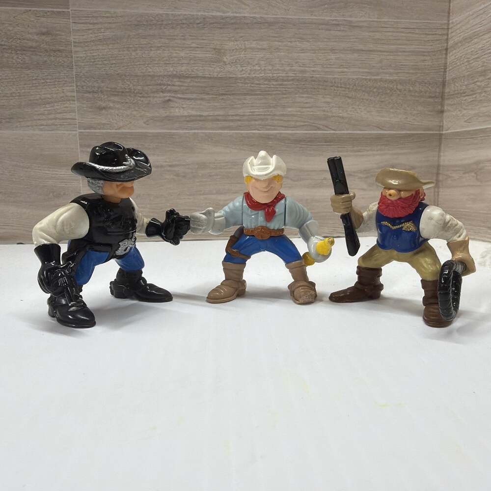 Vintage 90s Fisher-Price Great Adventures Wild West Figures Lot Of 3